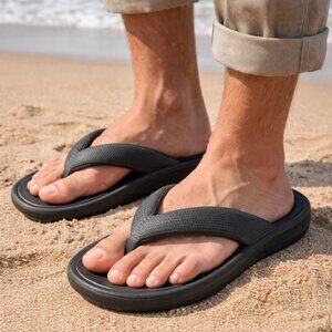 Cloud Slides Cushion Comfort Slip On Sandal Flip Flops Black Mens Size 12
